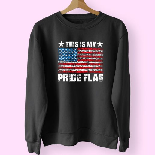 This My American Pride Flag Trendy 80s Sweatshirt