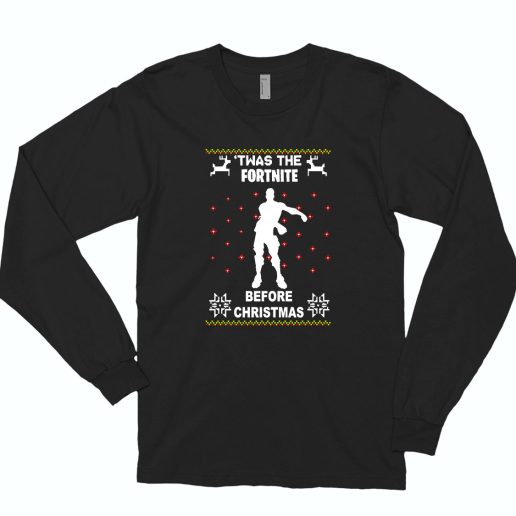 Twas The Fortnite Before Christmas 70s Long Sleeve T Shirt