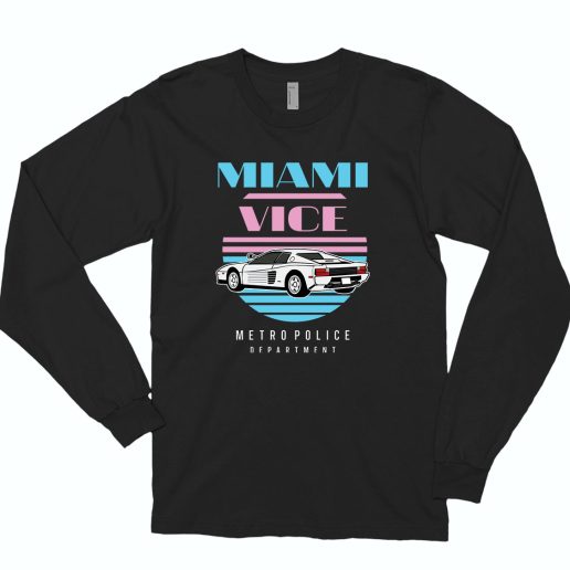 Vintage Miami Vice Car 70s Long Sleeve T shirt