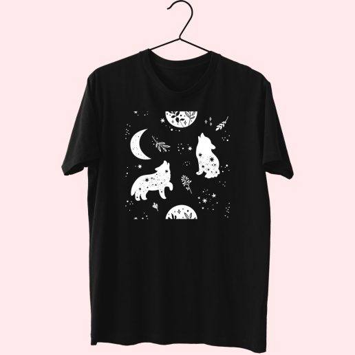 Wolf Silhouette 80s T Shirt Fashion