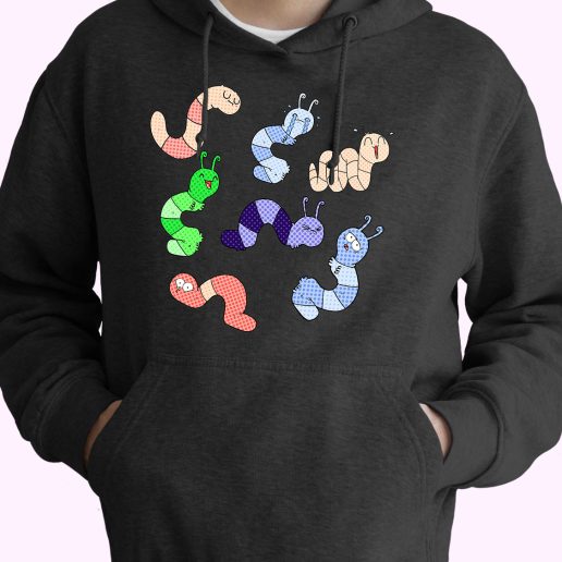 Worm Expression 80s Oversized Hoodie