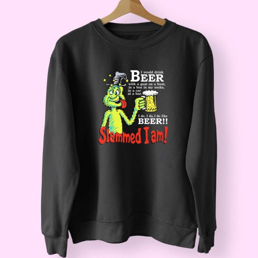 the Grinch I Would Drink Beer 70s Sweatshirt Inspired