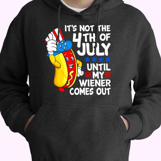 4th Of July Funny Wiener Comes Out Cute Hoodie