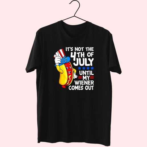 4th Of July Funny Wiener Comes Out Cute T Shirt