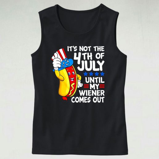 4th Of July Funny Wiener Comes Out Cute Tank Top