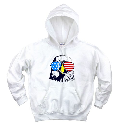 American Patriotic Eagle With Sunglasses Aesthetic Graphic Hoodie