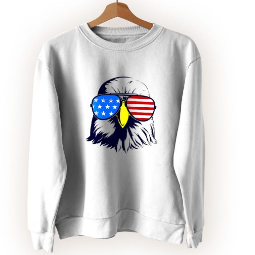 American Patriotic Eagle With Sunglasses Vintage Sweatshirt