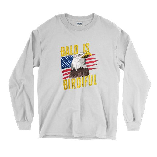 Bald Is Beautiful 4th Of July Vintage Long Sleeve Shirt