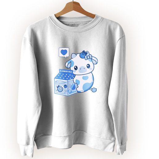 Blueberry Milk Cow Cute Sweatshirt Style