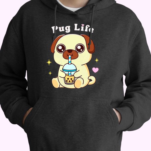 Boba Tea Pug Life Cute Hoodie