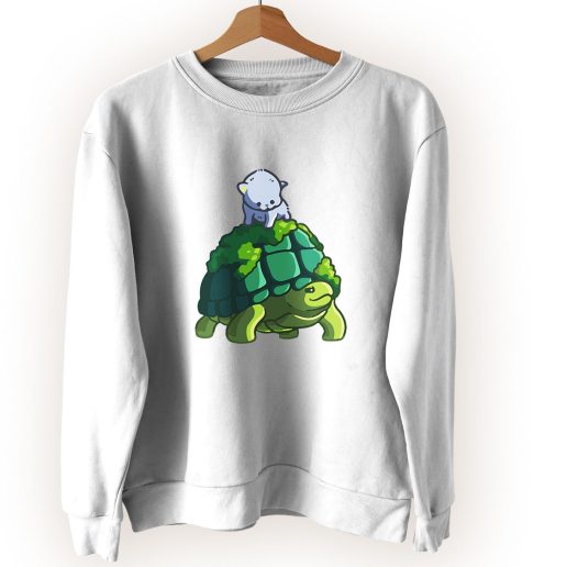 Cat Riding Turtle Cute Sweatshirt Style