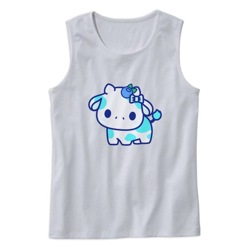 Cute Blueberry Cow Japan Style Cute Tank Top