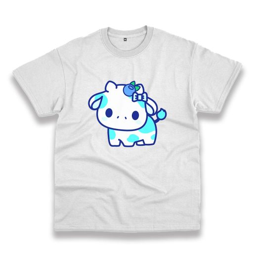 Cute Blueberry Cow Japan Style Trendy Casual T Shirt