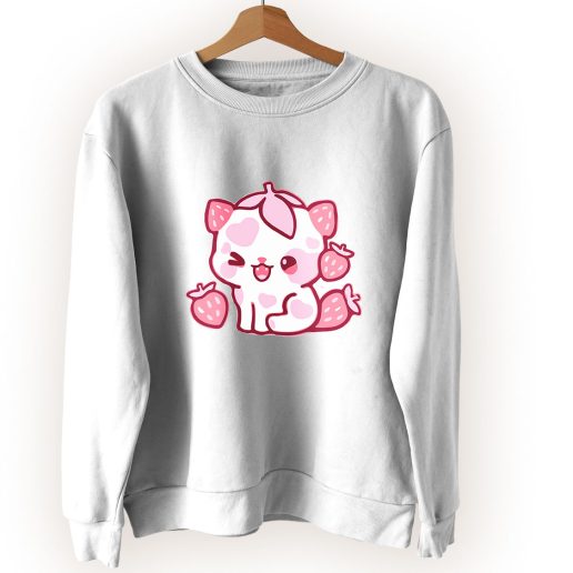 Cute Strawberry Cat Cute Sweatshirt Style