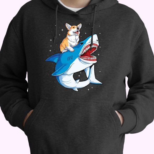 Dog Riding Shark Cute Hoodie