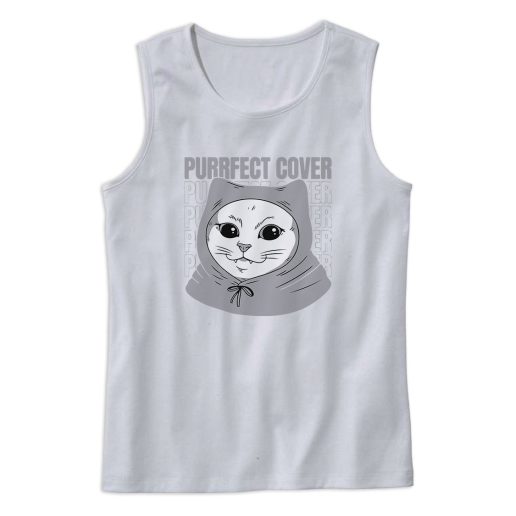 Funny Cat Purrfect Cover Cute Tank Top