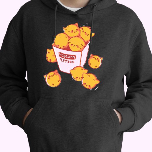 Funny Popcorn Kitten Cute Hoodie