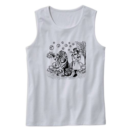 Girl And Tiger Shirt Blowing Skull Bubbles Weird Tank Top Outfit