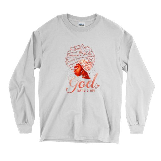 God Says I Am Black History Vintage Long Sleeve Shirt