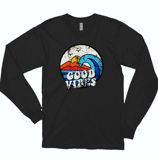 Good Vibes Wave Cute Long Sleeve T shirt