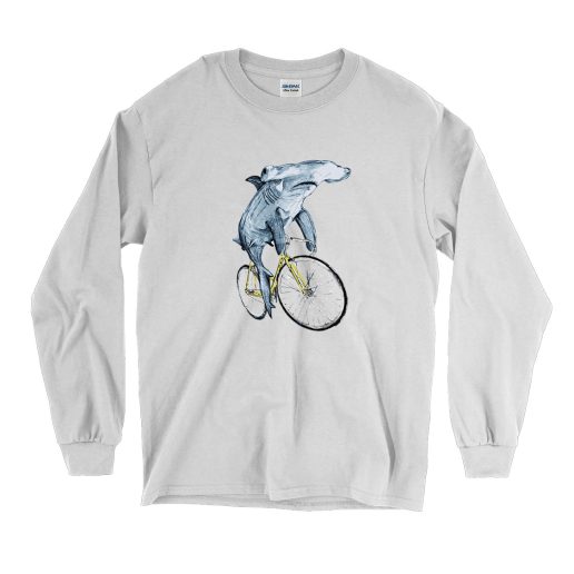 Hammerhead Riding Bicycle Funny Long Sleeve T shirt