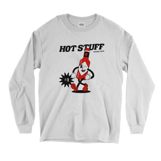 Hot Stuff Spicy Sauce Bottle Funny Long Sleeve T shirt