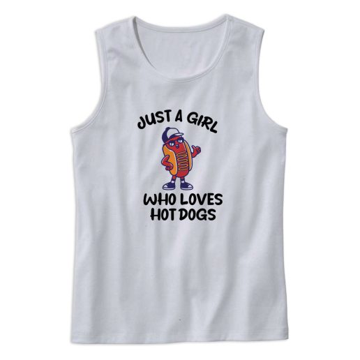 Just A Girl Who Loves Hot Dogs Cute Tank Top