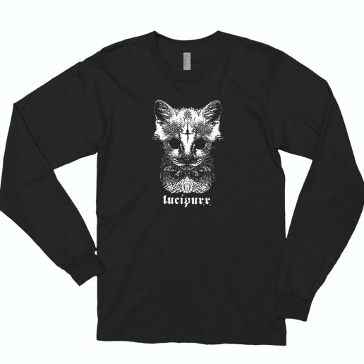 Lucipurr Cat Goth Cute Long Sleeve T shirt