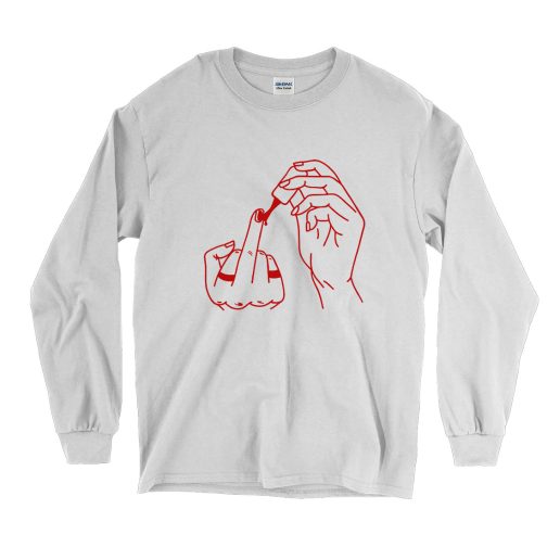 Middle Finger Polish Girl Gang Vintage Long Sleeve Shirt