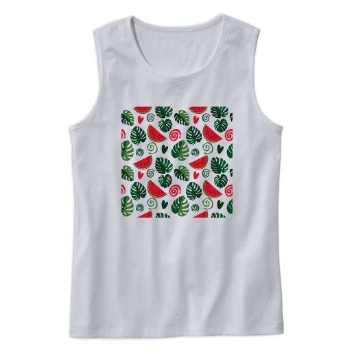 Monstera Leaves And Watermelon Tank Top Outfit