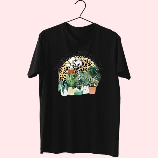 Morning Coffee And Plants Cute T Shirt