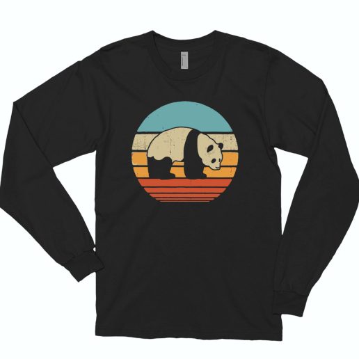 Panda Sunset Cute Long Sleeve T shirt