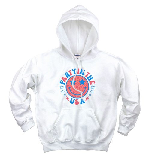 Party In The Usa 4th Of July Preppy Smile Aesthetic Graphic Hoodie