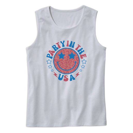 Party In The Usa 4th Of July Preppy Smile Tank Top Outfit