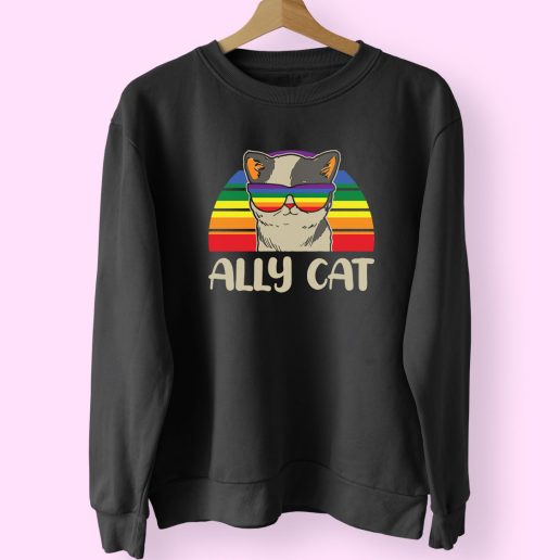 Rainbow Ally Cat Cute Sweatshirt