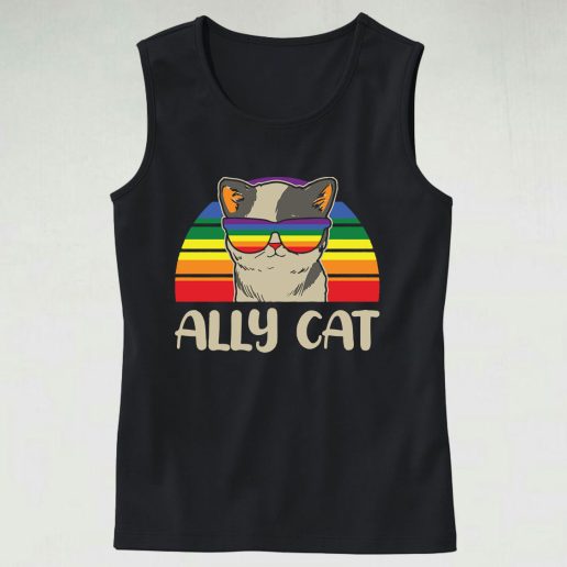 Rainbow Ally Cat Cute Tank Top