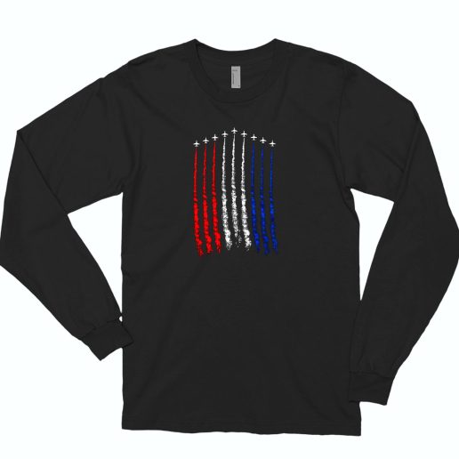 Red White Blue Air Force Flyover Cute Long Sleeve T shirt