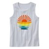 Retro Sunset Rays Wavy Tank Top Outfit