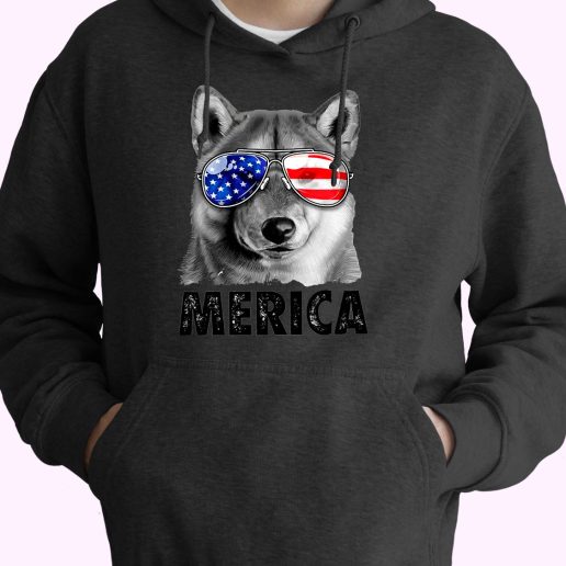 Shiba 4th Of July American Pride Cute Hoodie