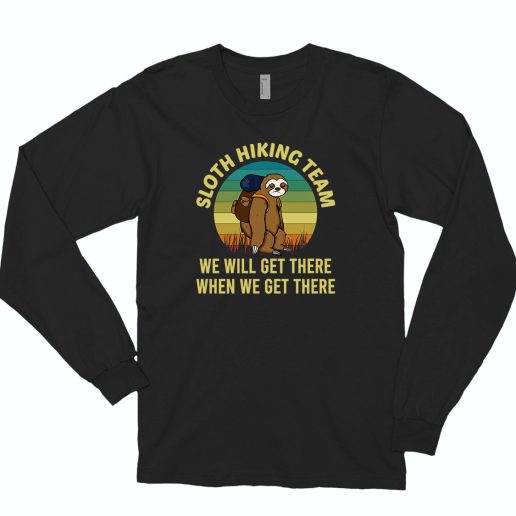 Sloth Hiking Team Cute Long Sleeve T shirt