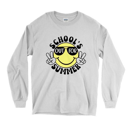 Smiley Schools Out For Summer Vintage Long Sleeve Shirt