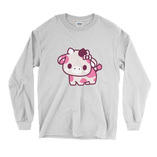 Strawberry Cow Kawaii Funny Long Sleeve T shirt