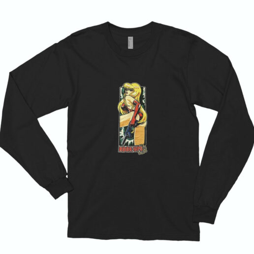 Anime Blonde Girl Hook Ups Long Sleeve Shirt Classic Style