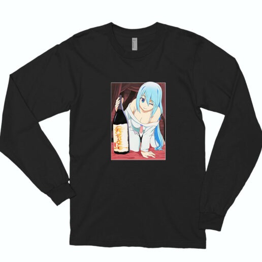 Anime Konosuba Aqua And Sake Long Sleeve Shirt Classic Style