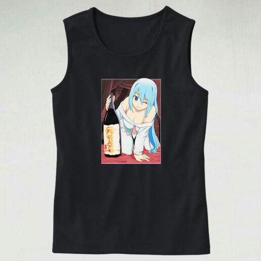 Anime Konosuba Aqua And Sake Tank Top Design