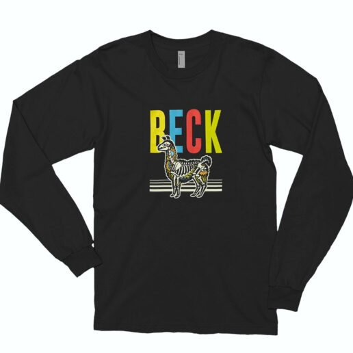 Beck Llama Skeleton Graphic Long Sleeve Shirt Classic Style