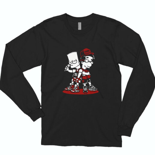 Black Red So Icey Boyz Graphic Long Sleeve Shirt Classic Style