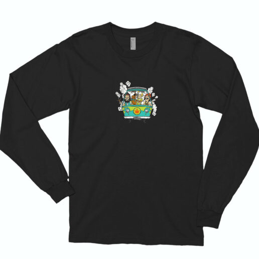 Cheech And Chong With Scooby Doo Smoke Long Sleeve Shirt Classic Style