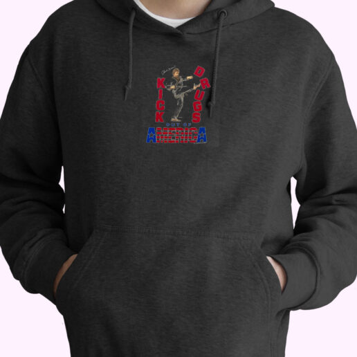 Chuck Norris Kick Drugs Out Of America Hoodie Design