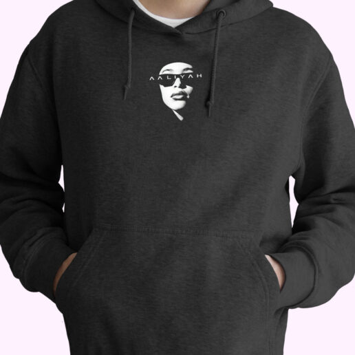 Classic Aaliyah Black And White Hoodie Design